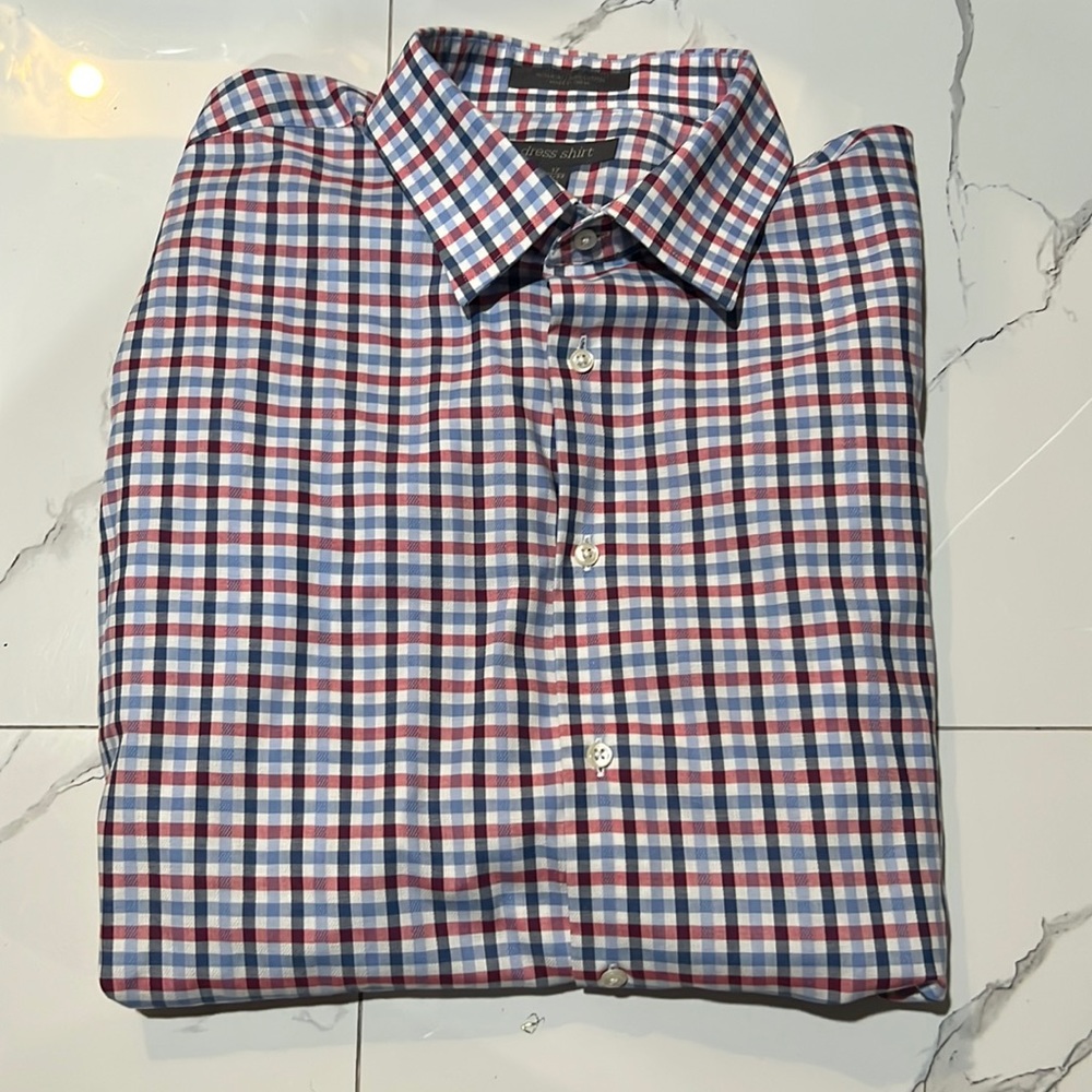 Multi color checkered dress shirt